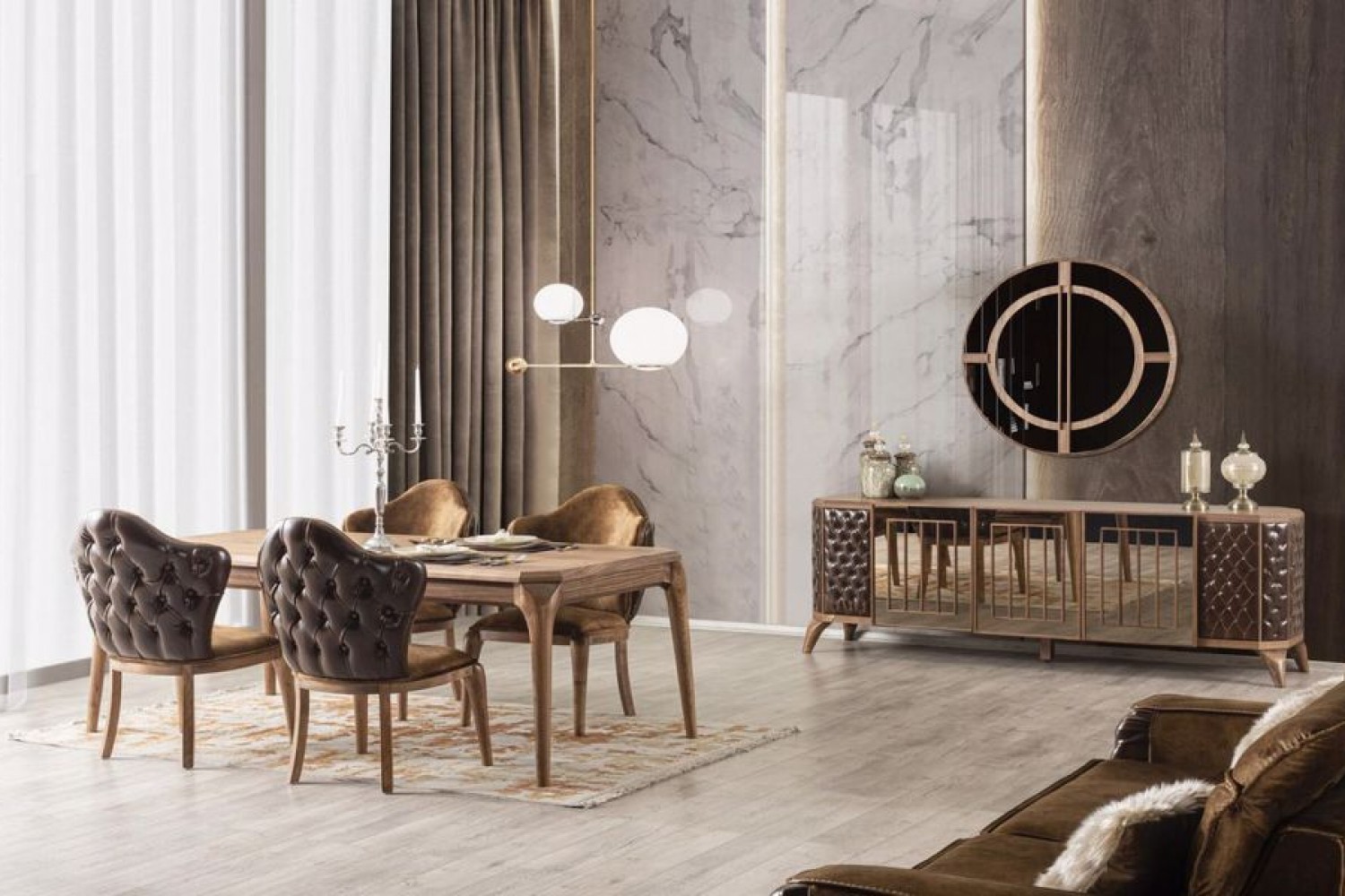 Lotus Ahşap Yemek Odası Takımı