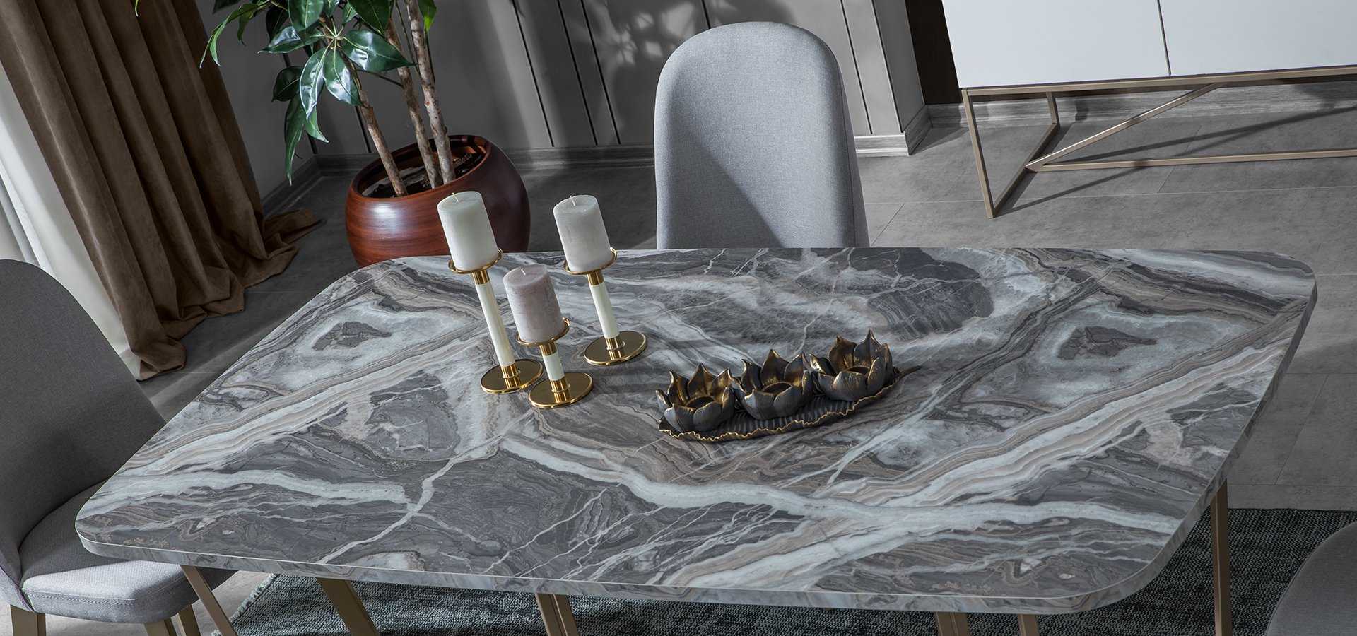 Loft Gold Yemek Odası