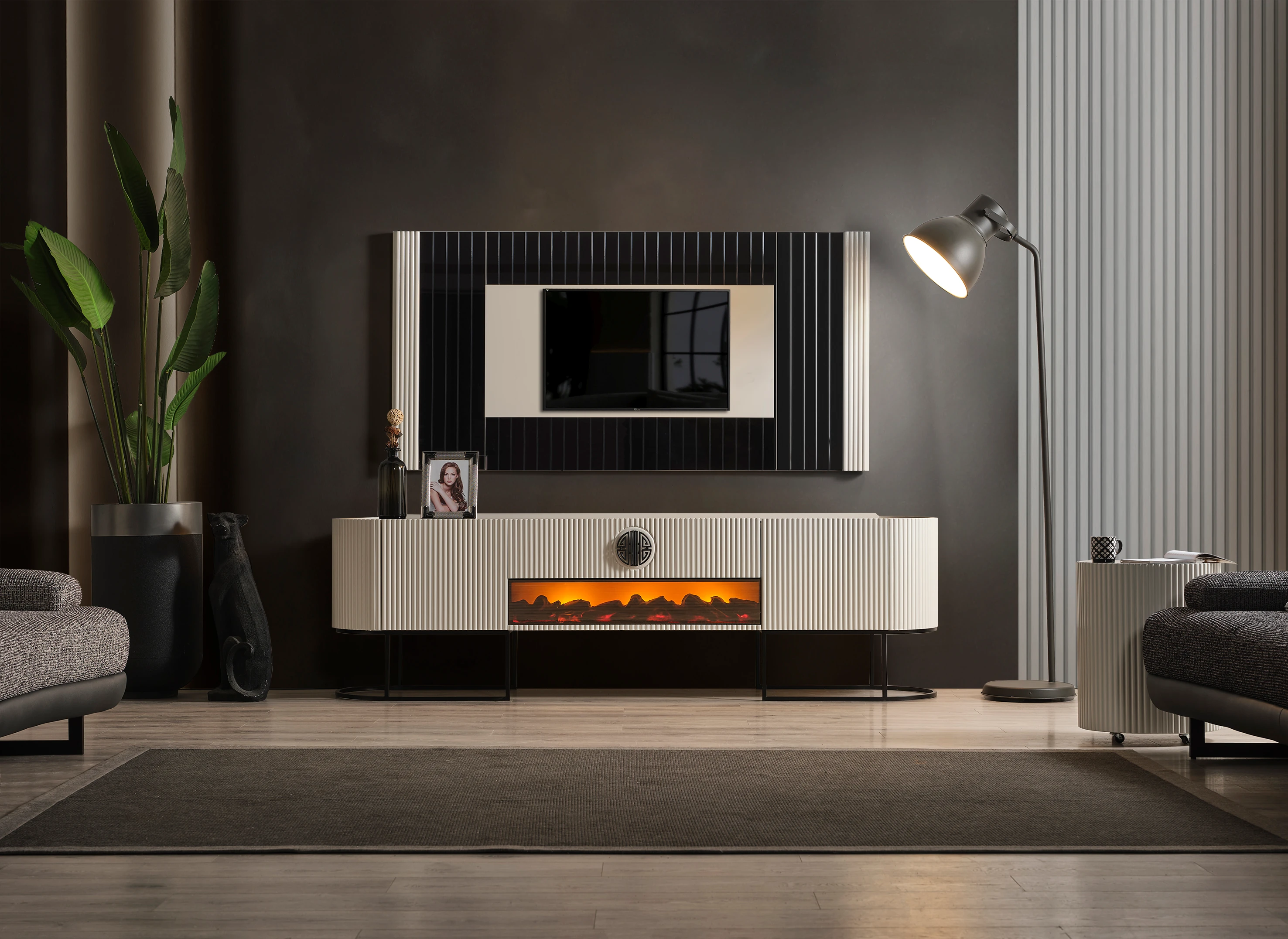 Gucci Ekru Siyah Tv Ünitesi