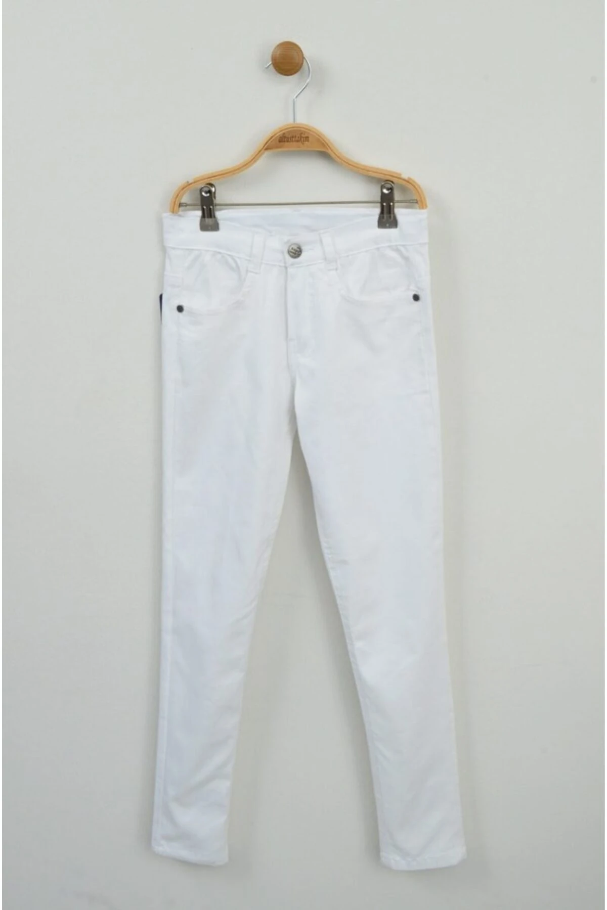 23 Nisan Beyaz Basic Likralı Unisex Çocuk Pantolon (5-12 Yaş)