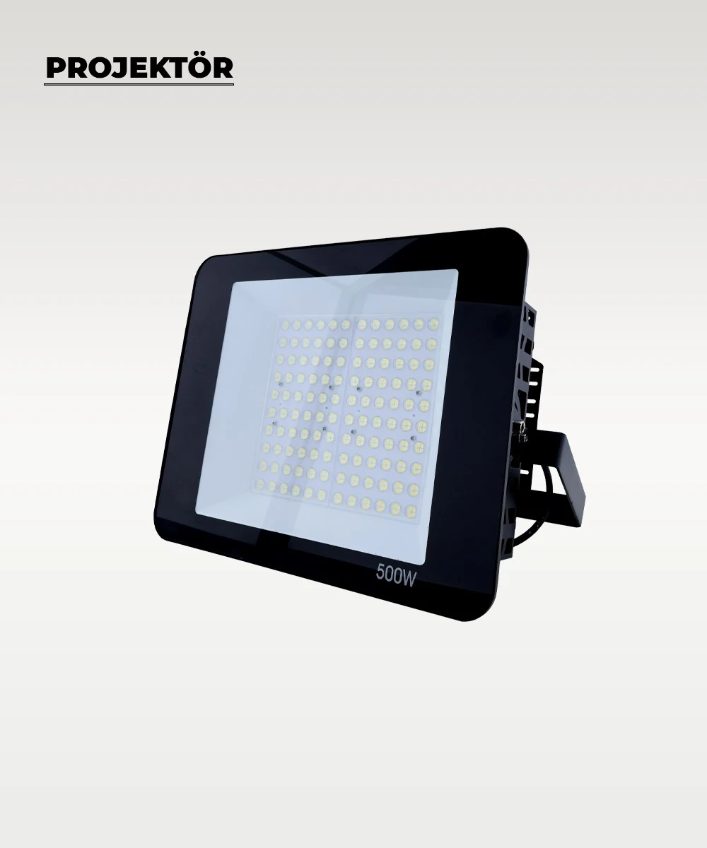 500W Profesyonel LED Projektör 6500K Beyaz Işık – Ultra Güçlü Dış Mekan ...