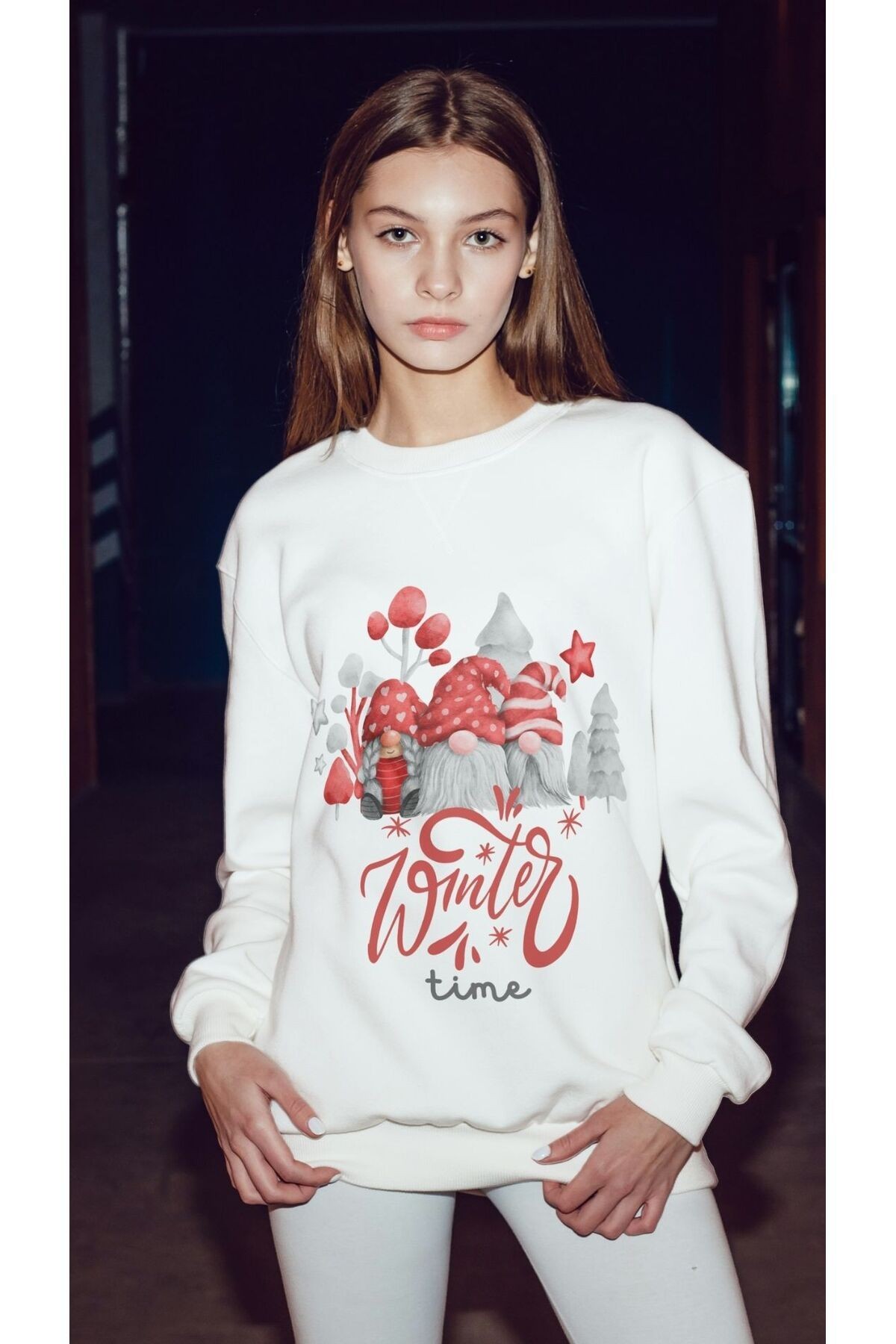 UNİSEX BİSİKLET YAKA SWEATSHIRT 3 İPLİK ŞARDONLU