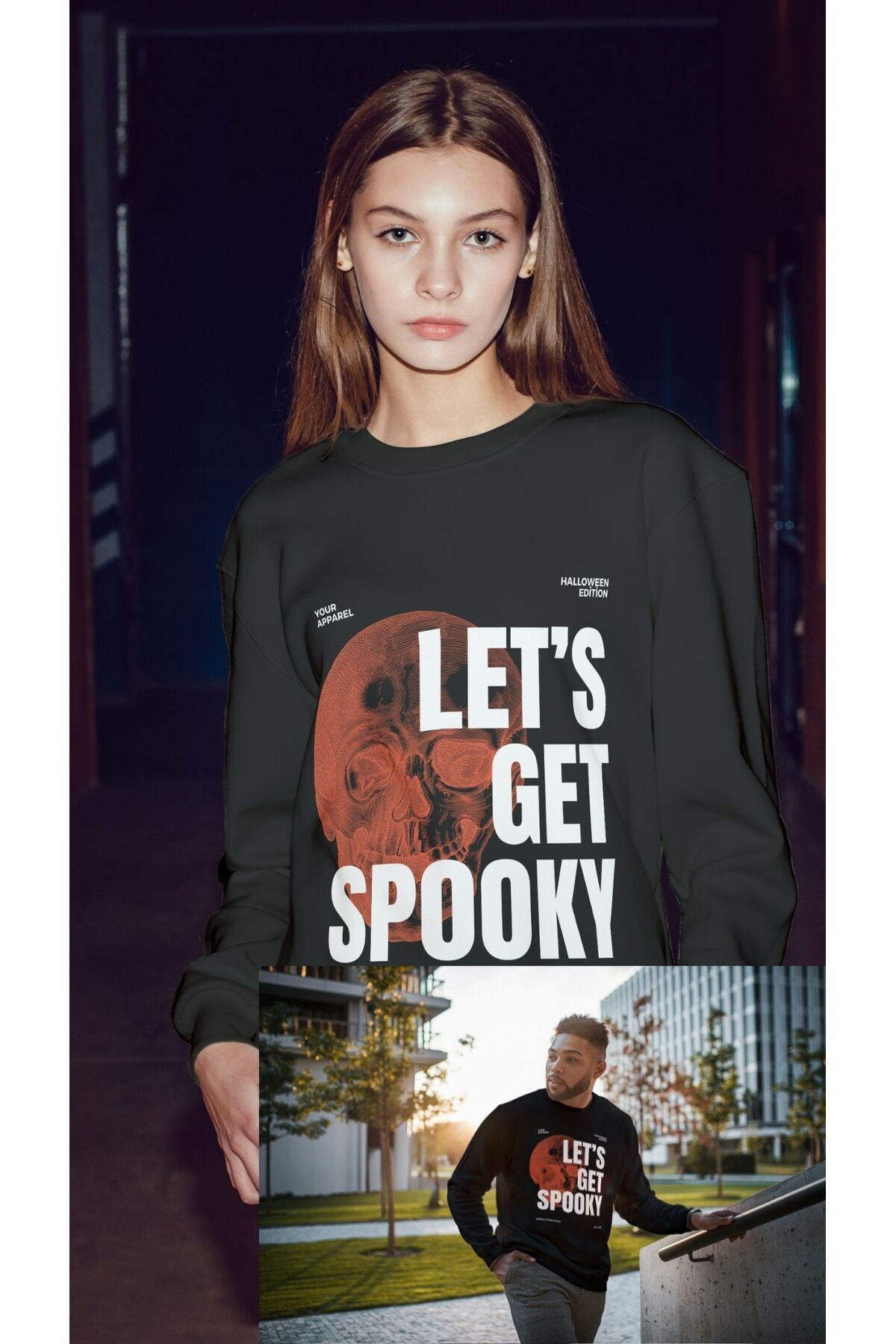 UNİSEX BİSİKLET YAKA SWEATSHIRT 3 İPLİK ŞARDONLU