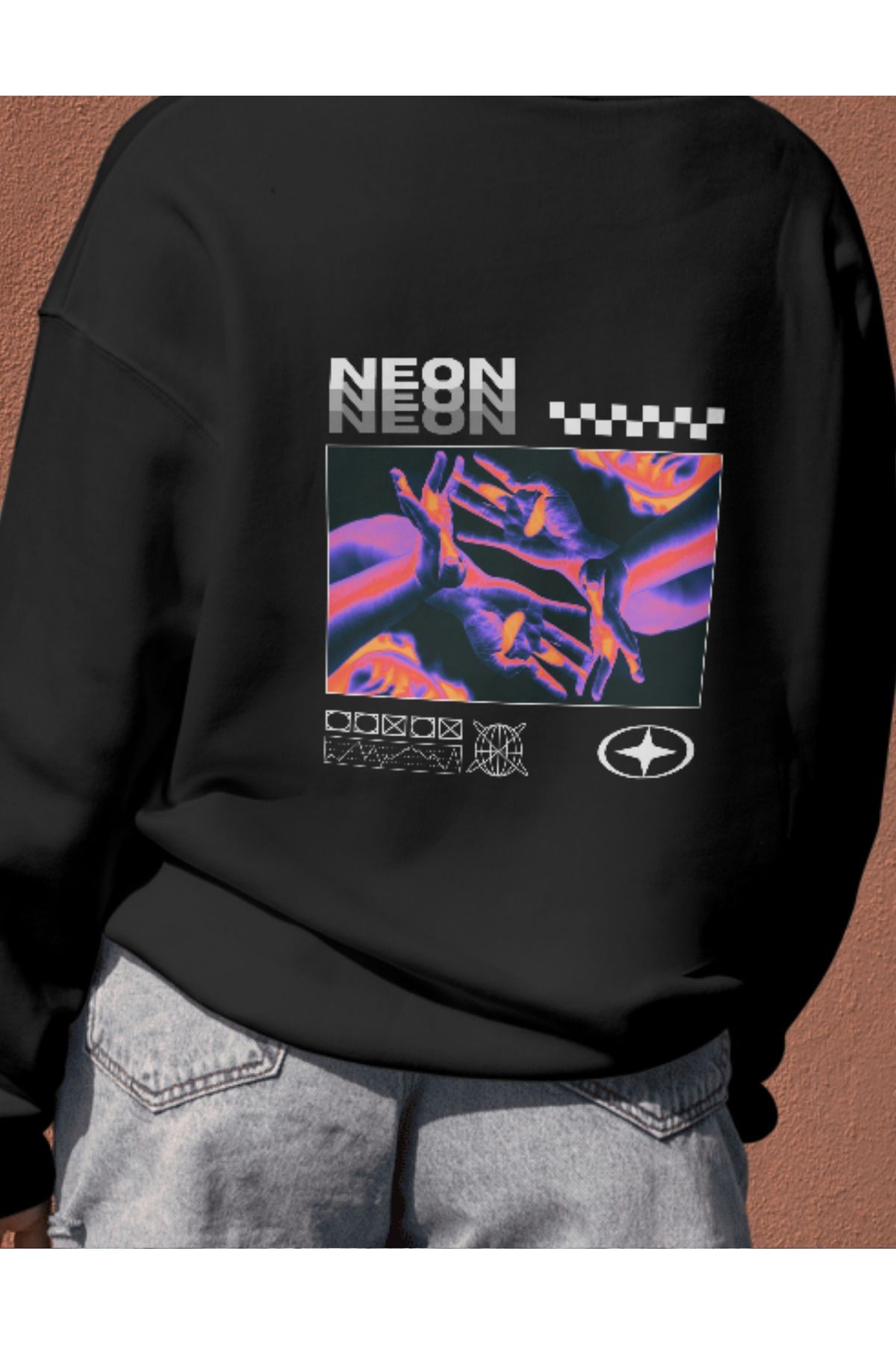 SWEATSHİRT BİSİKLET YAKA NEON TEMALI image