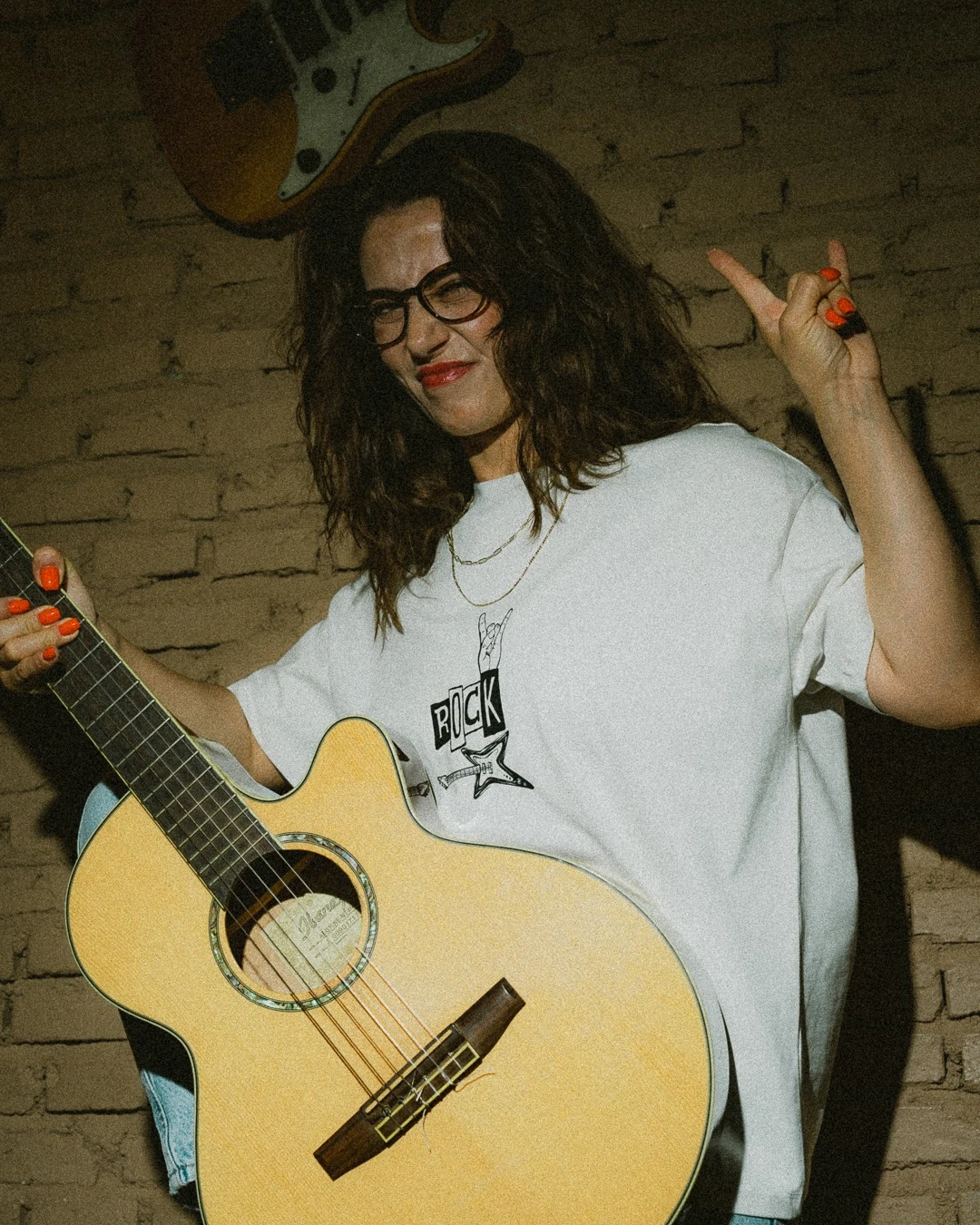 Rock and Roll OVERSİZE BİSİKLET YAKA UNİSEX  T-SHIRT