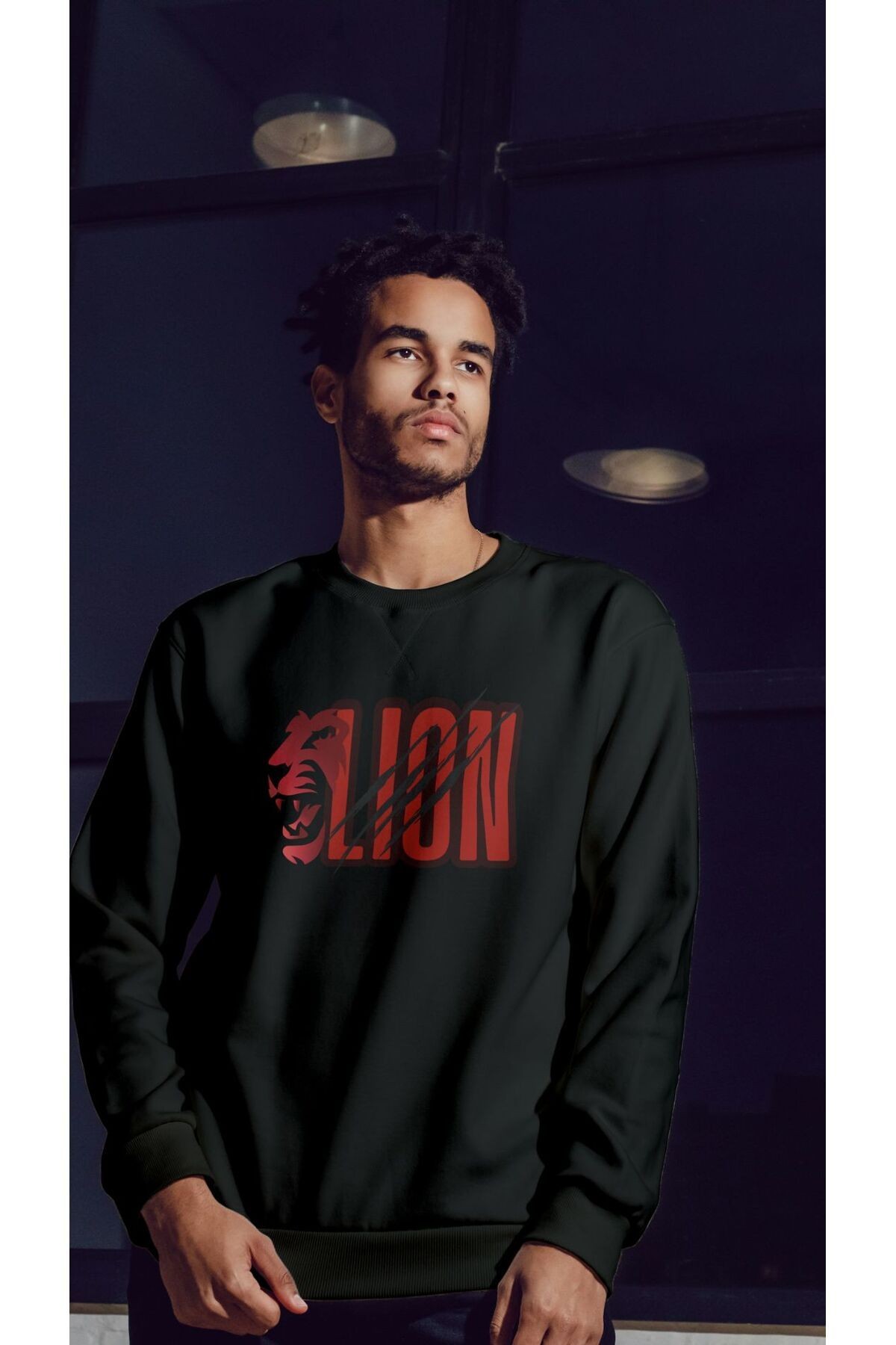 UNİSEX BİSİKLET YAKA SWEATSHIRT 3 İPLİK ŞARDONLU main variant image