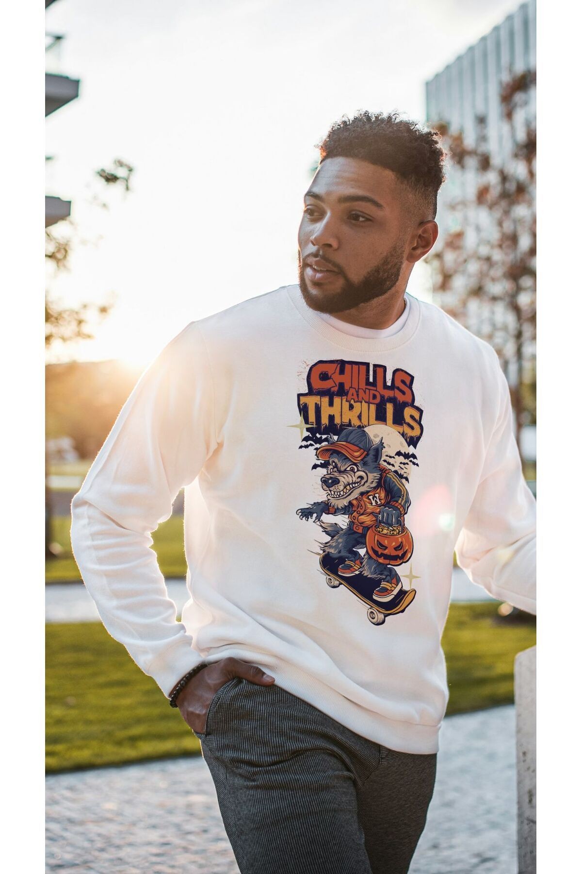UNİSEX BİSİKLET YAKA SWEATSHIRT 3 İPLİK ŞARDONLU
