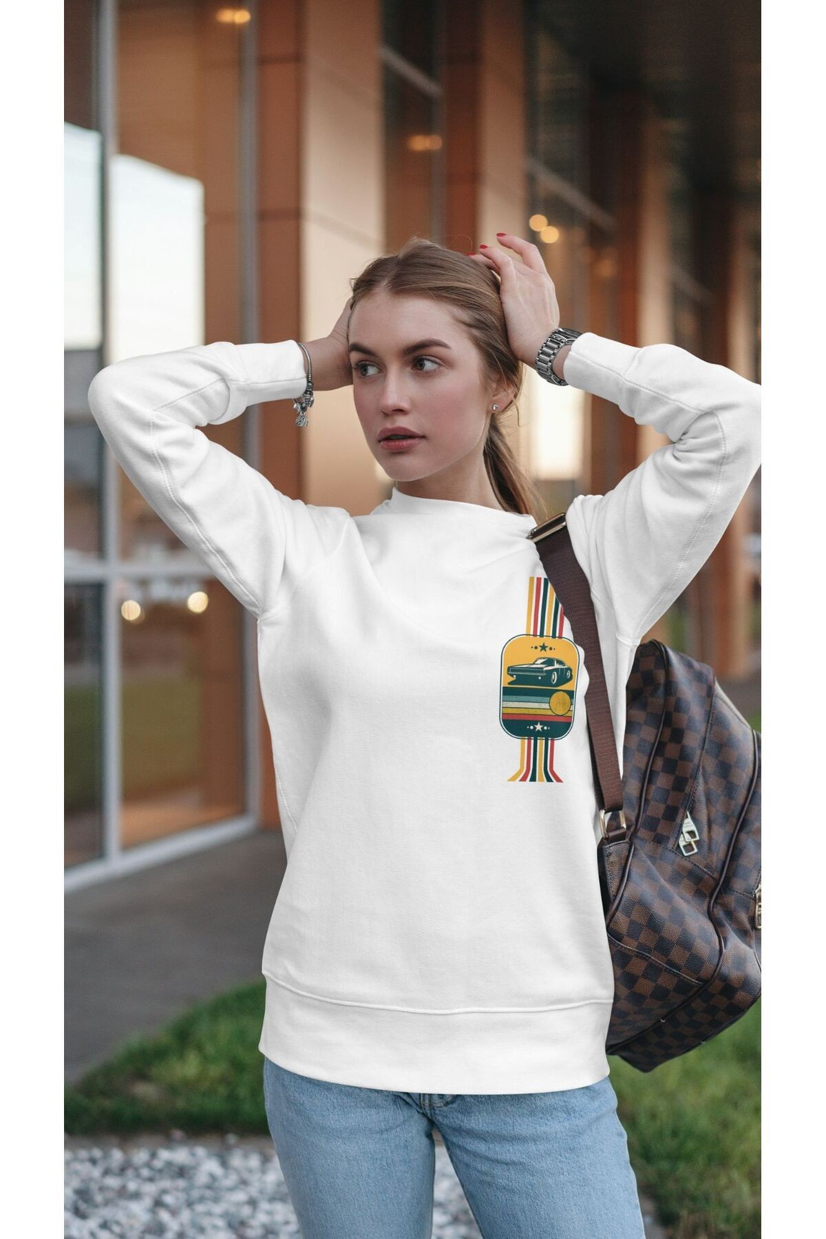 UNİSEX BİSİKLET YAKA SWEATSHIRT 3 İPLİK ŞARDONLU main variant image