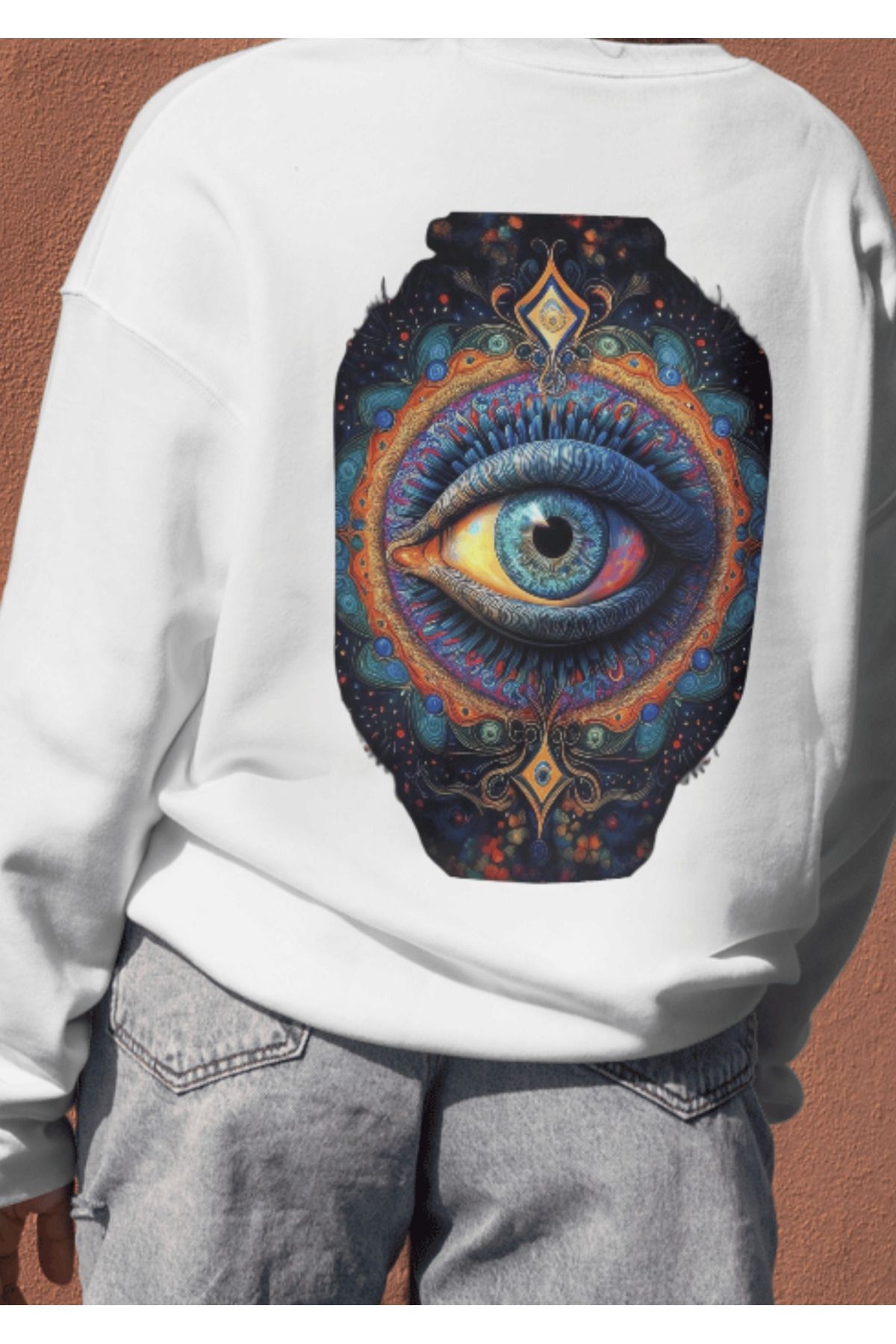 UNİSEX BİSİKLET YAKA BASKILI SWEATSHIRT image