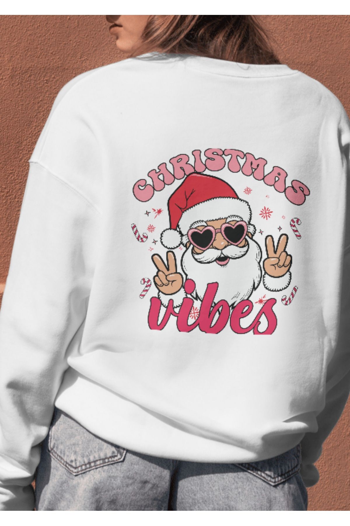 YENİ YIL TEMALI BİSİKLET YAKA UNİSEX SWEATSHIRT image