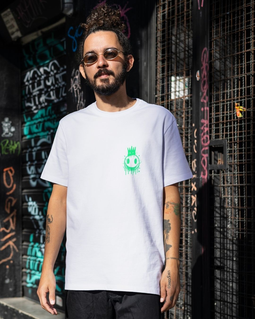 BİSİKLET YAKA OVERSİZE BASKILI TSHIRT image