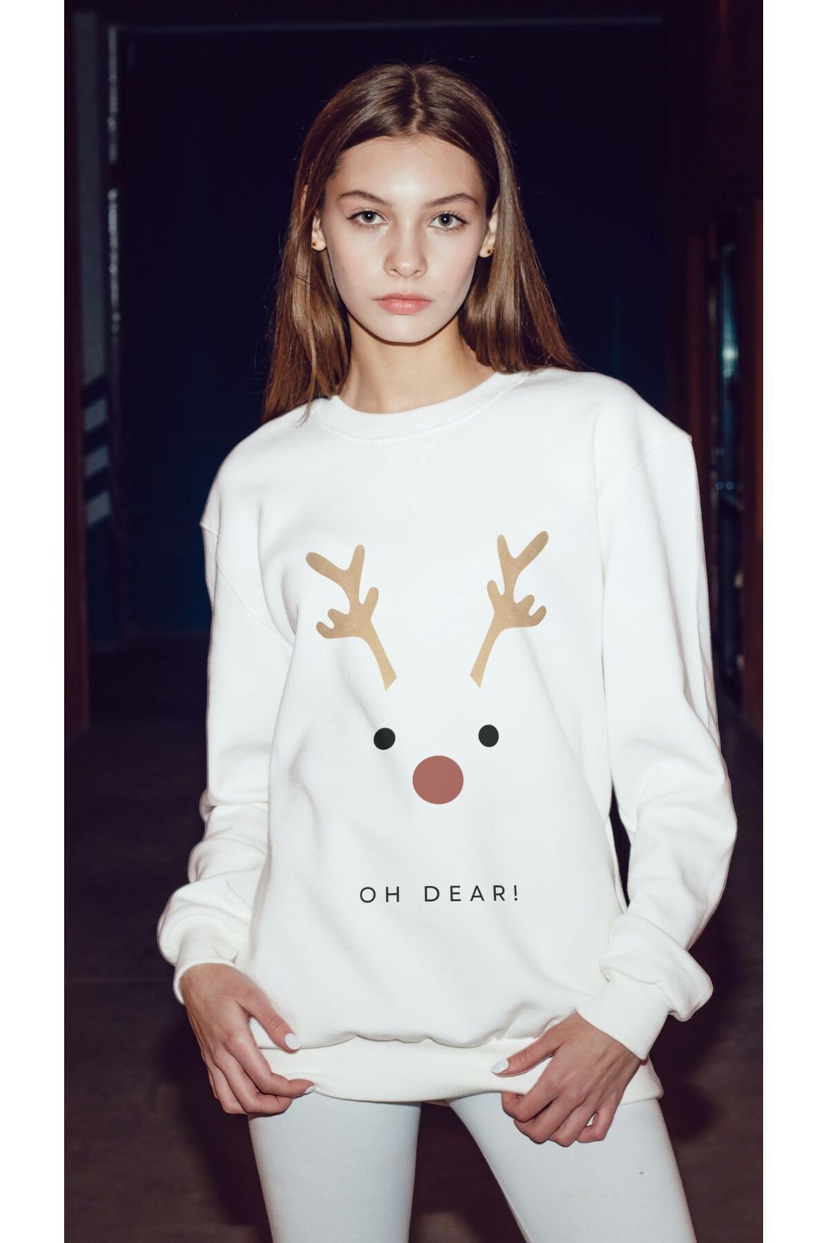 UNİSEX BİSİKLET YAKA SWEATSHIRT 3 İPLİK ŞARDONLU image