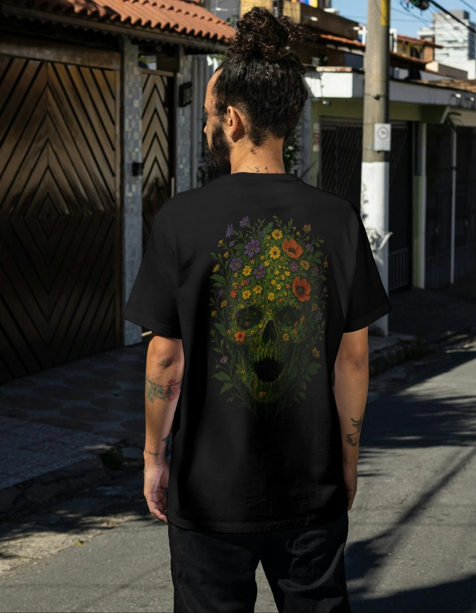 BİSİKLET YAKA UNİSEX OVERSİZE TSHİRT - SİYAH