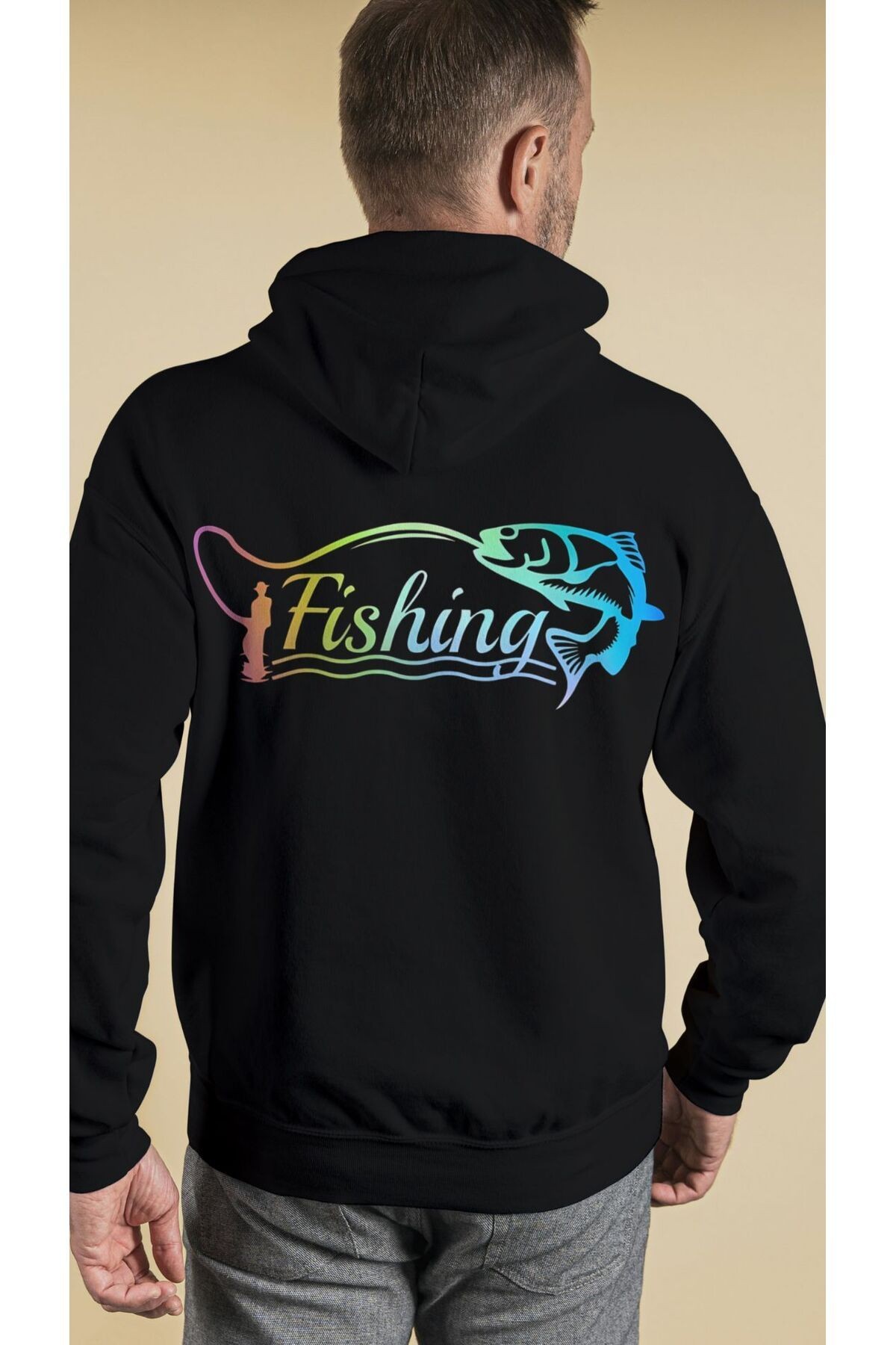 BALIKCI SERİSİ KAPŞONLU SWEATSHIRT 3 İPLİK ŞARDONLU main variant image