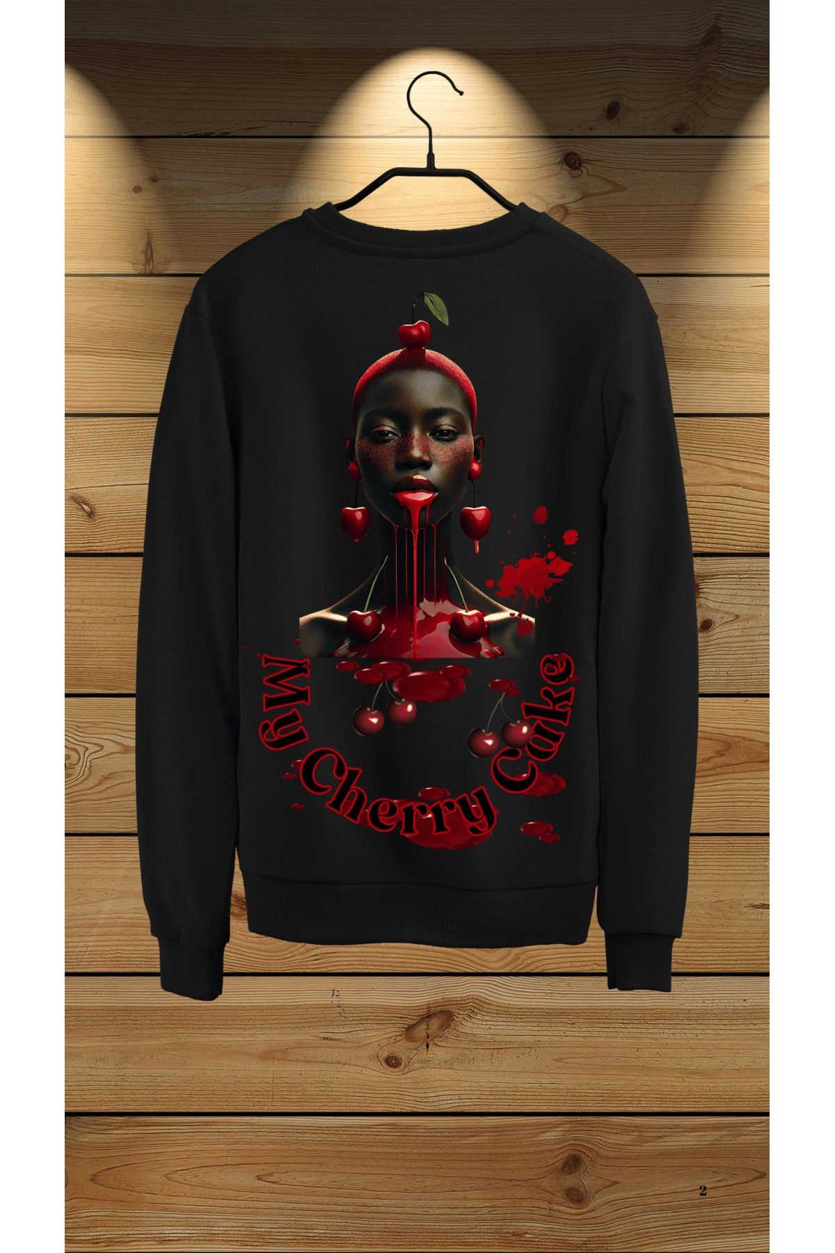 Bisiklet Yaka Baskılı Sweatshirt