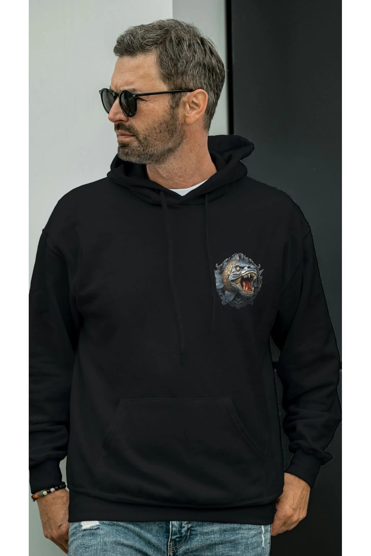 BALIKCI SERİSİ KAPŞONLU SWEATSHIRT 3 İPLİK ŞARDONLU