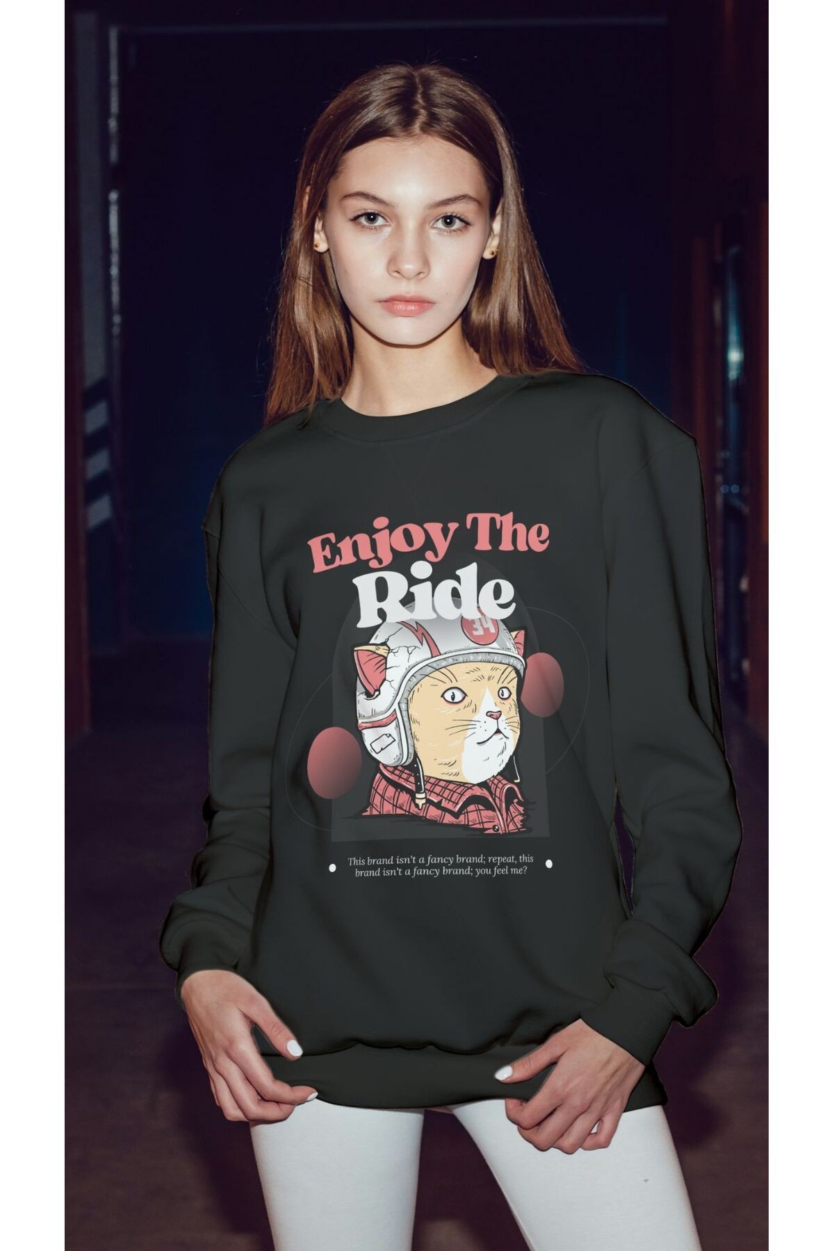 UNİSEX BİSİKLET YAKA SWEATSHIRT 3 İPLİK ŞARDONLU
