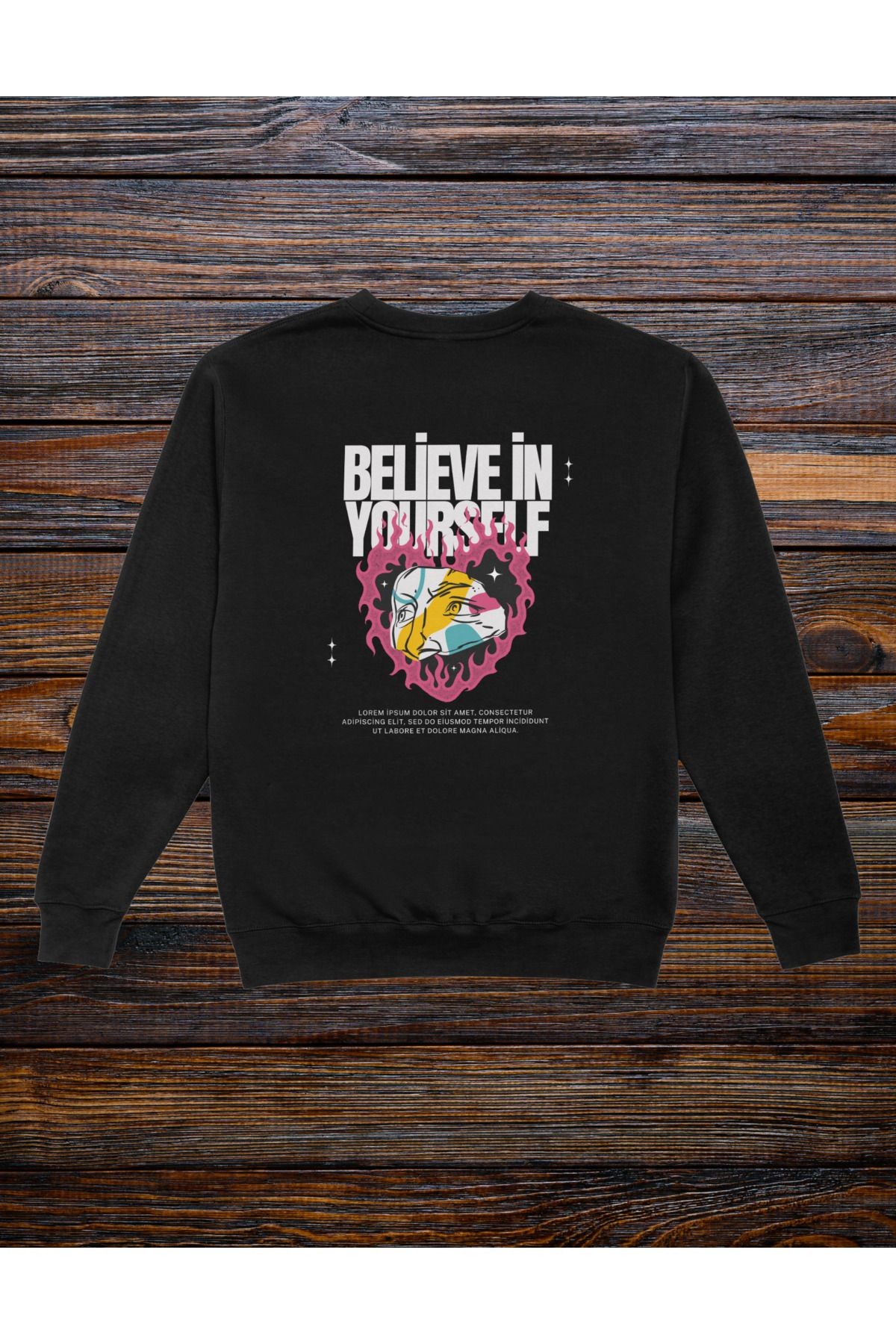 SWEATSHIRT BİSİKLET YAKA SIRT BASKILI UNİSEX