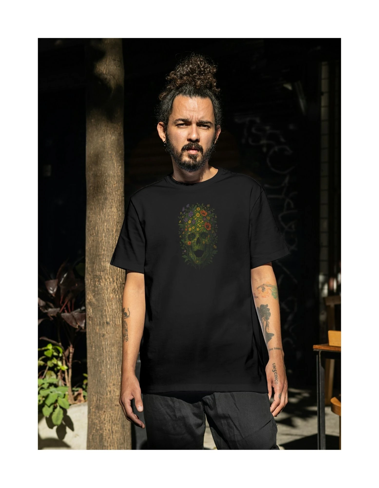 BİSİKLET YAKA UNİSEX OVERSİZE TSHİRT - SİYAH