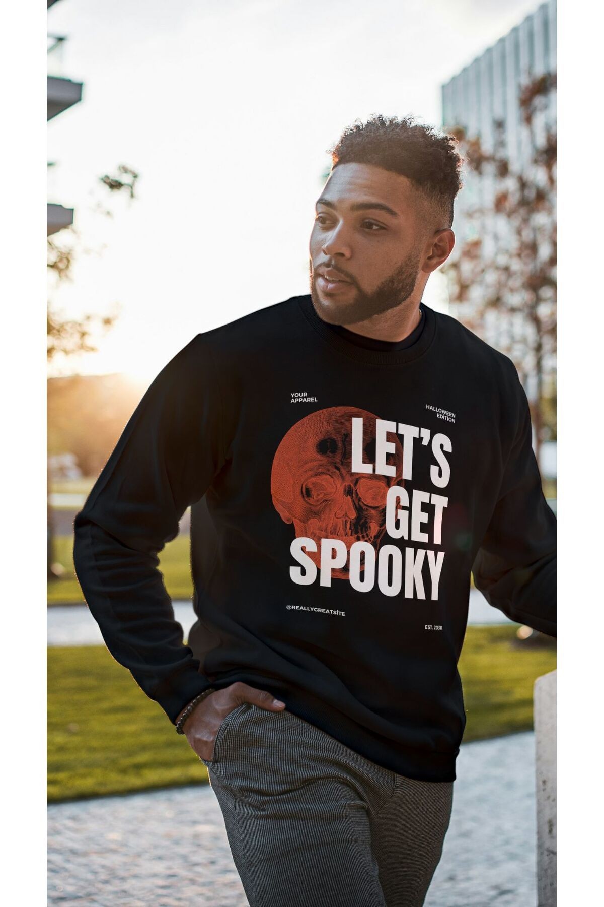 UNİSEX BİSİKLET YAKA SWEATSHIRT 3 İPLİK ŞARDONLU main variant image