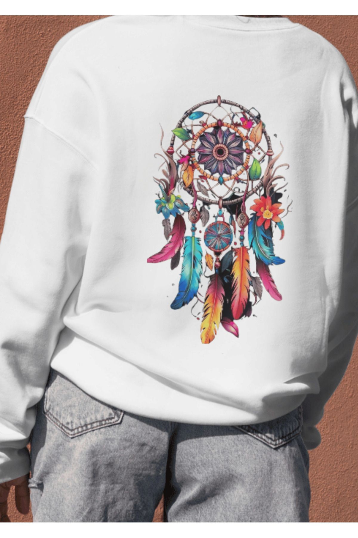 UNİSEX BİSİKLET YAKA BASKILI SWEATSHIRT image