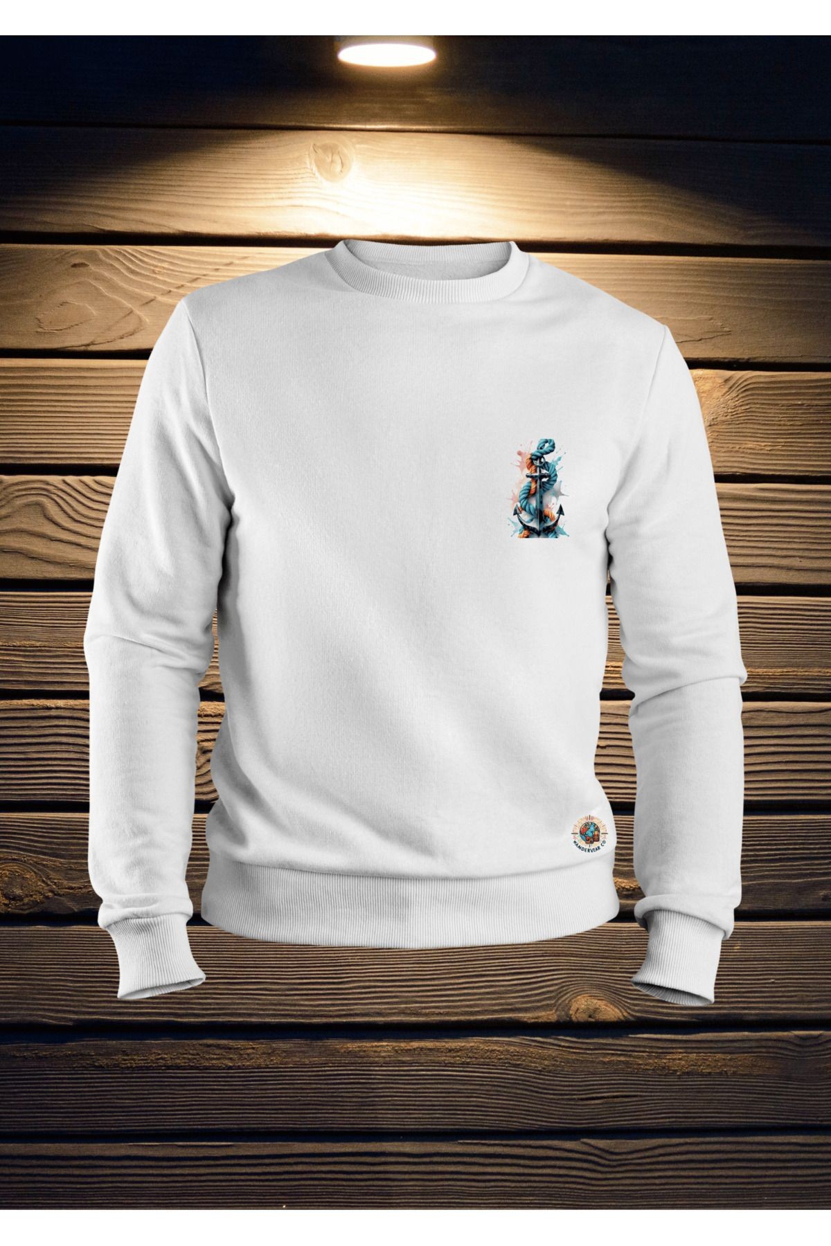 SIRT BASKILI UNİSEX BEYAZ SWEATSHIRT