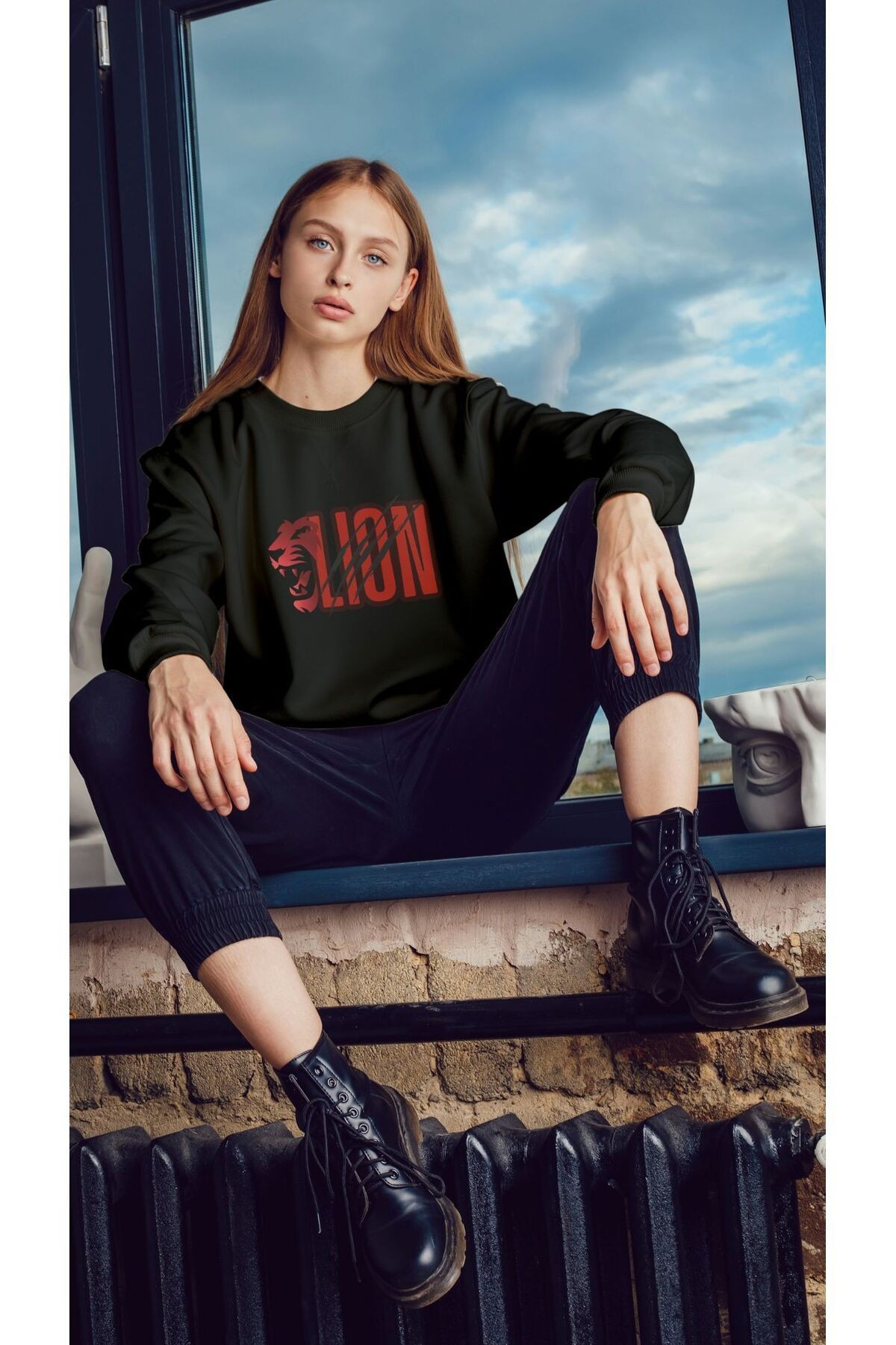 UNİSEX BİSİKLET YAKA SWEATSHIRT 3 İPLİK ŞARDONLU