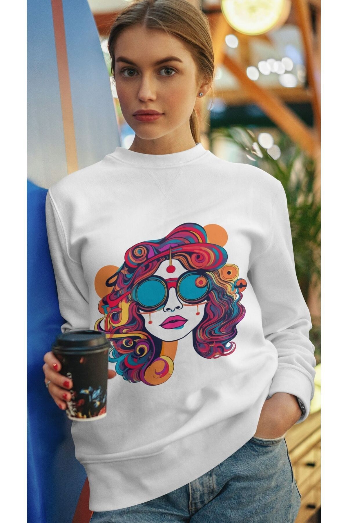 UNİSEX BİSİKLET YAKA SWEATSHIRT 3 İPLİK ŞARDONLU