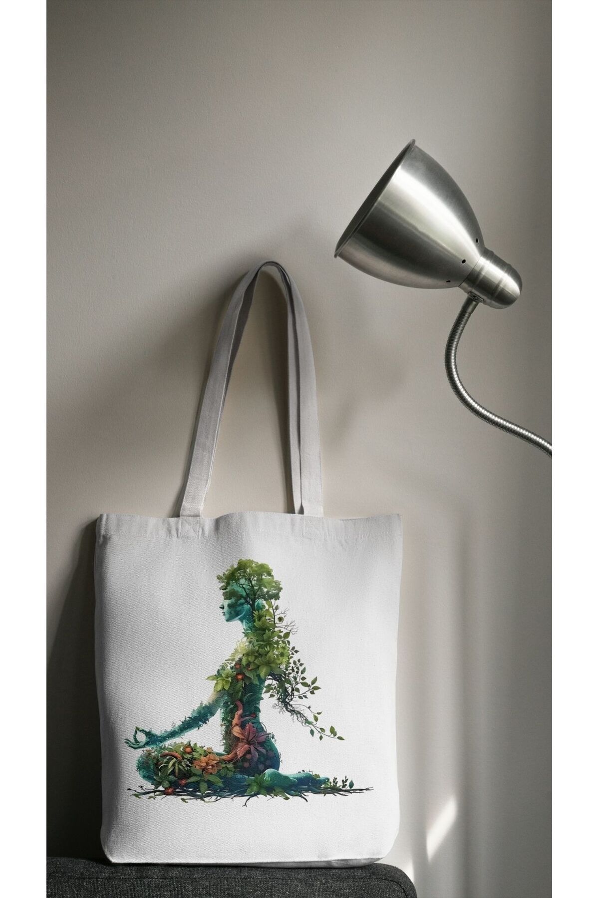 YOGA TEMALI  %100 Pamuklu Ham Bez Çanta