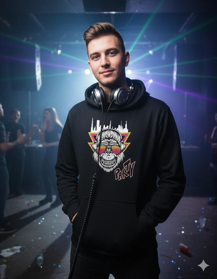 Tekno Ritmini Üzerinde Taşı! 3 İplik şardonlu kapüşonlu kanguru çepli sweatshirt