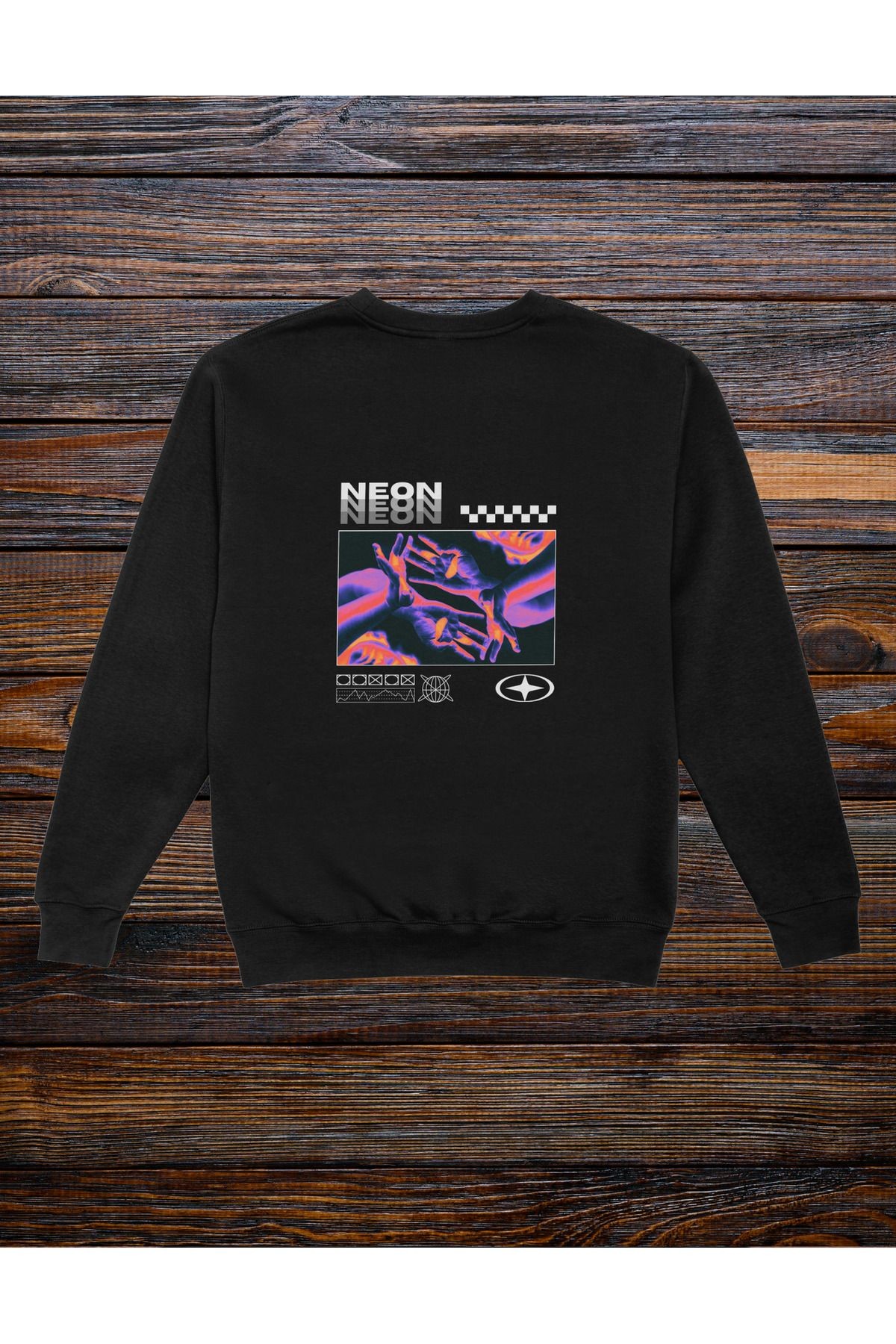 SWEATSHİRT BİSİKLET YAKA NEON TEMALI