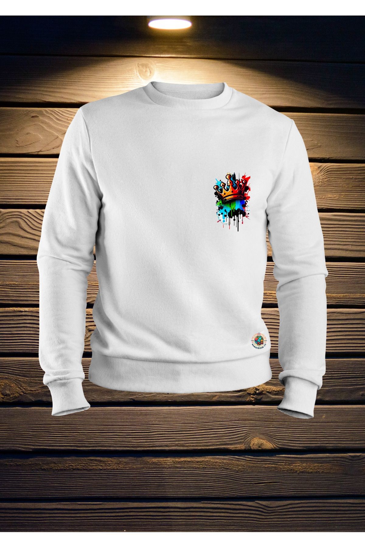 UNISEX BİSİKLET YAKA BASKILI SWEATSHIRT