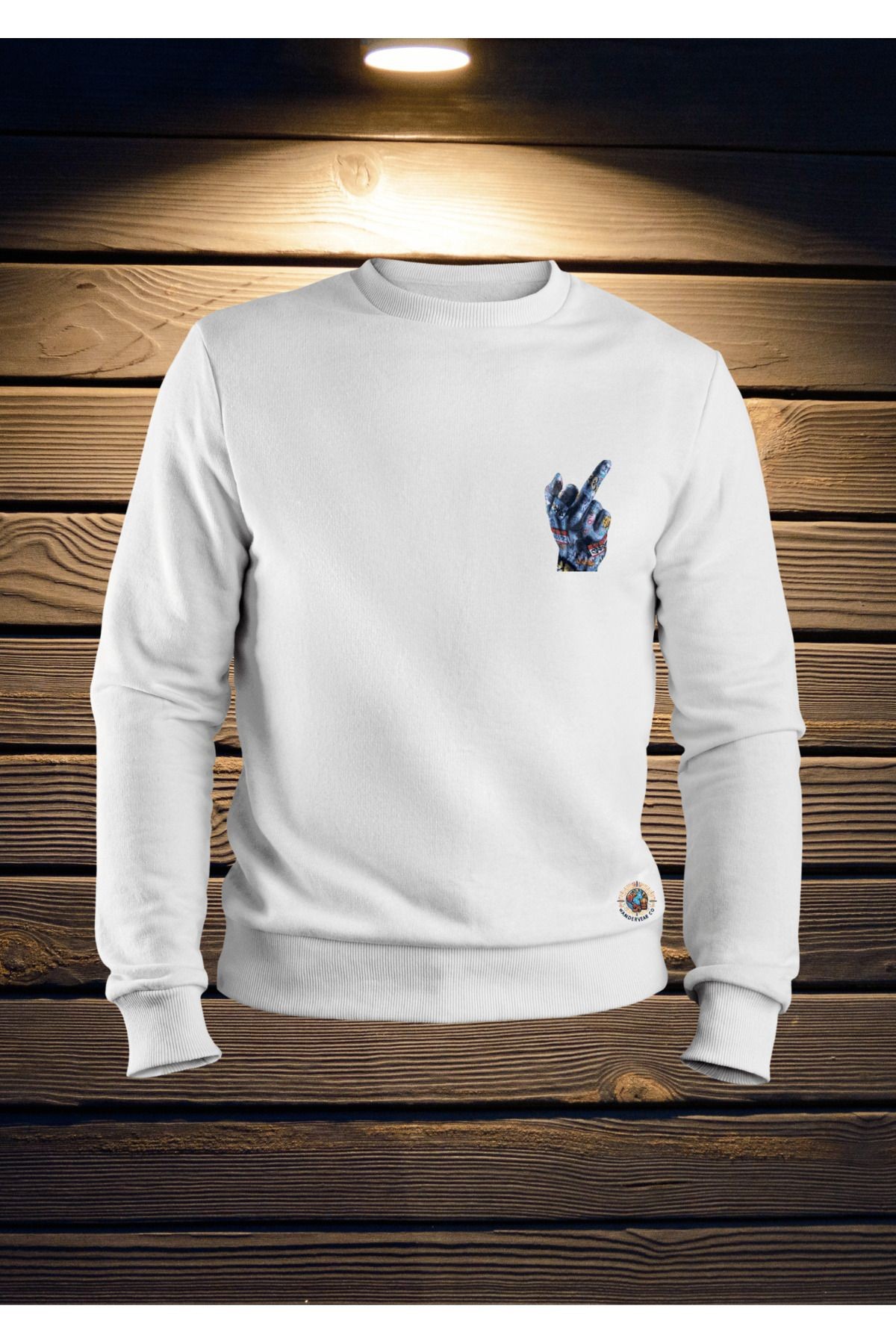 UNISEX BİSİKLET YAKA BASKILI SWEATSHIRT