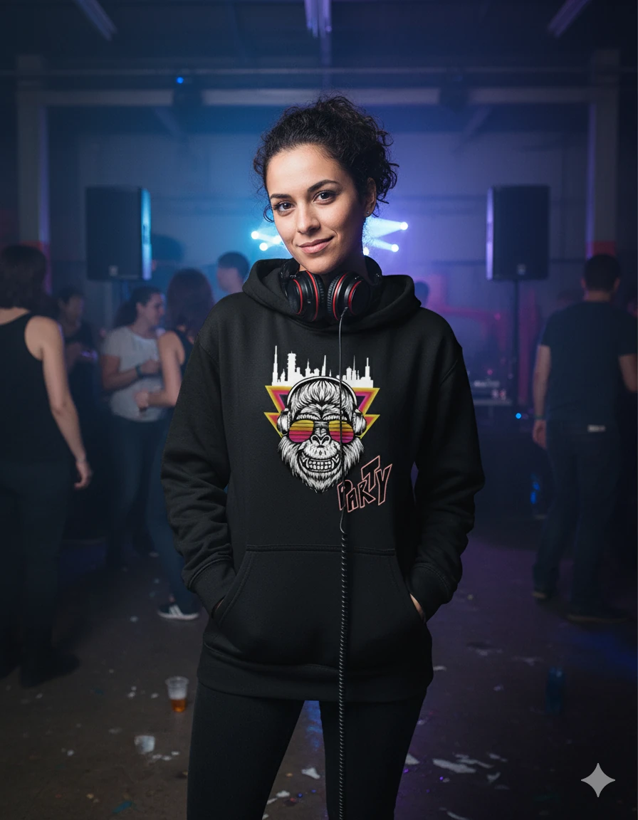 Tekno Ritmini Üzerinde Taşı! 3 İplik şardonlu kapüşonlu kanguru çepli sweatshirt