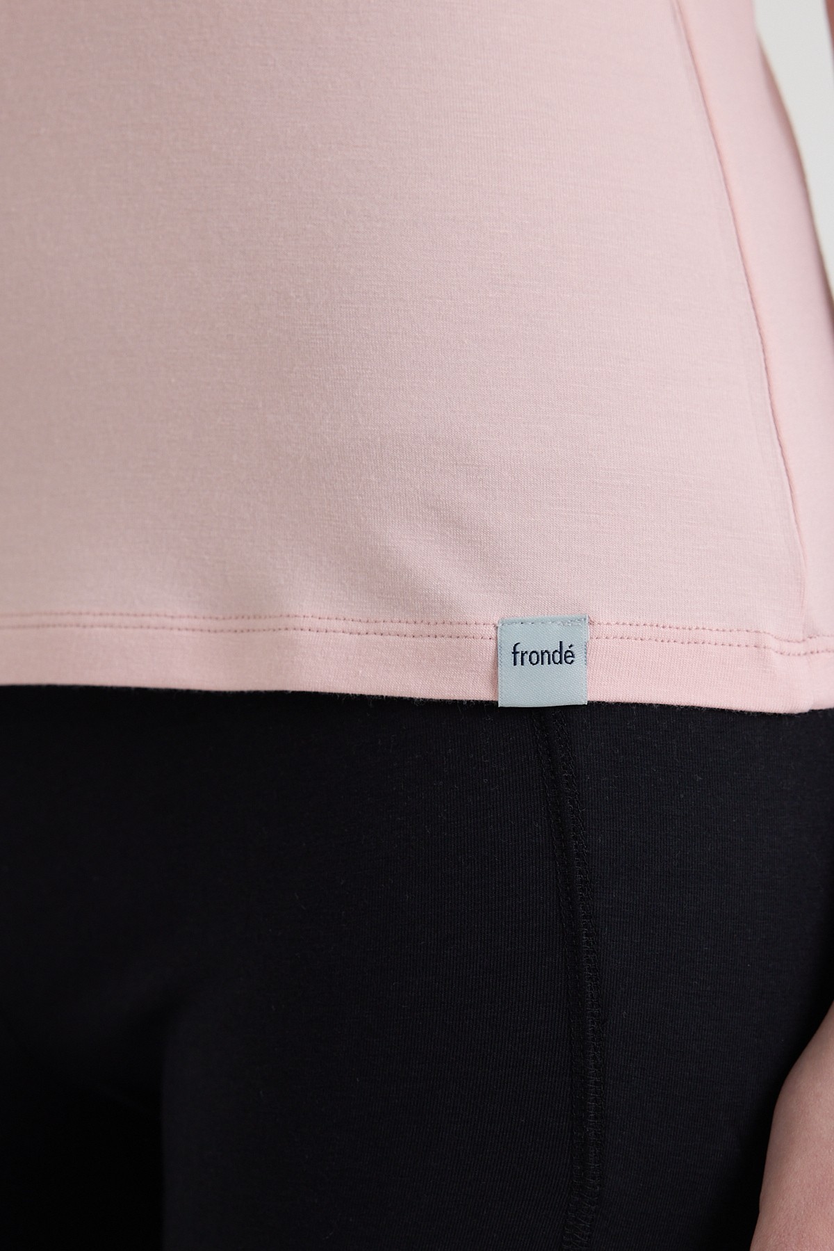 Sıfır Yaka Bambu Kadın Tişört - Powder Pink