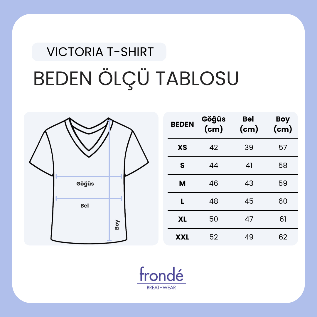 Victoria V Yaka Bambu Kadın Tişört - Solid White
