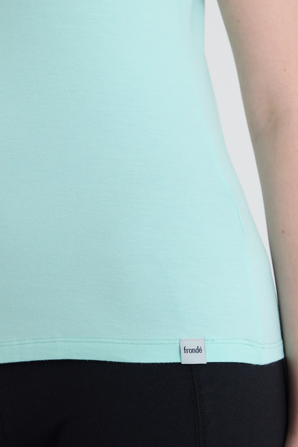 Sıfır Yaka Bambu Kadın Tişört - Mint Green