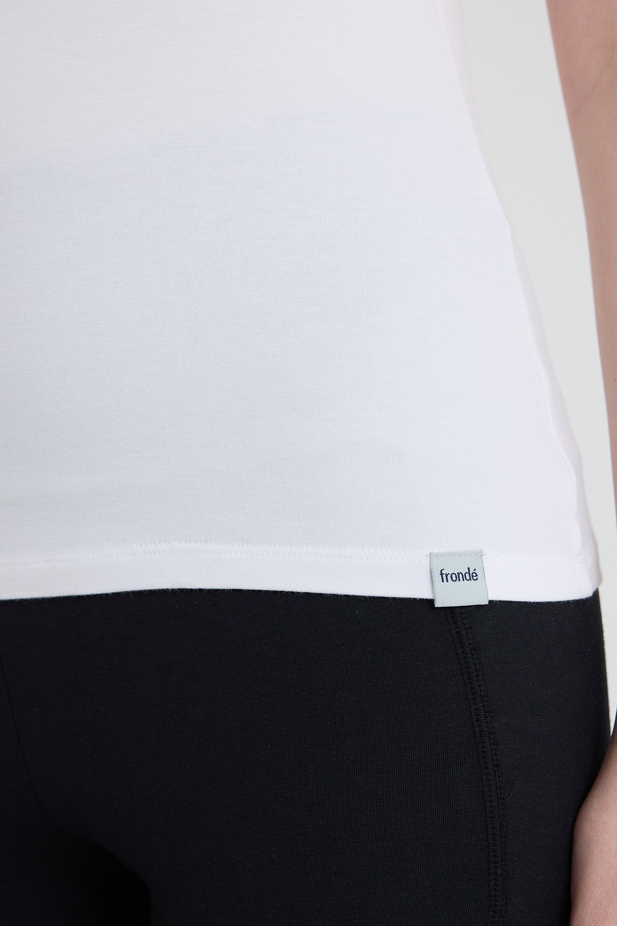 Sıfır Yaka Bambu Kadın Tişört - Solid White