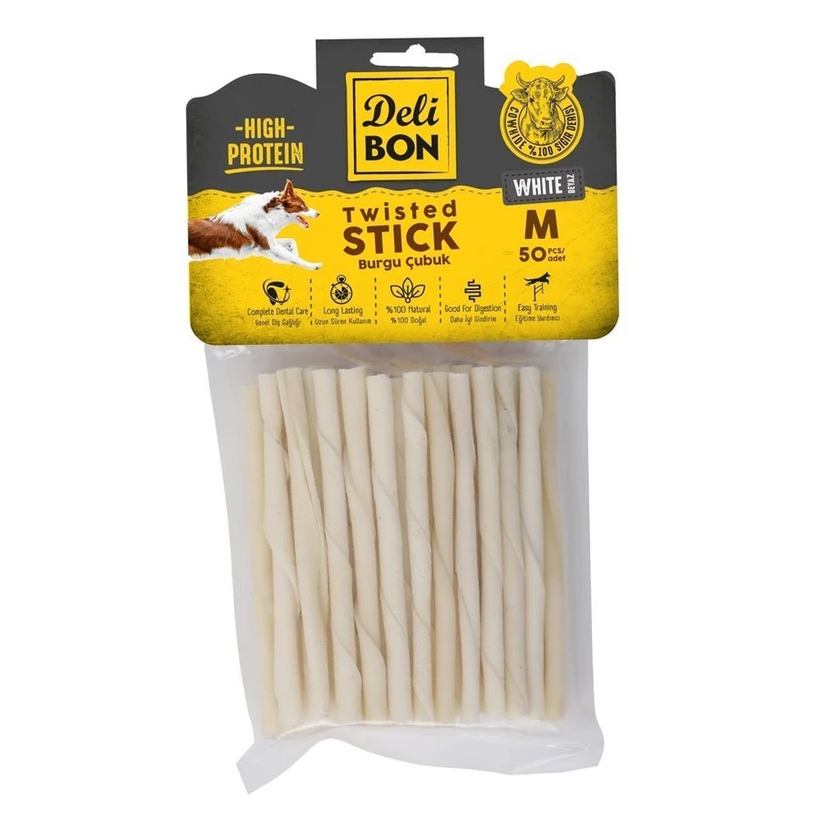 DERİ BURGU ÇUBUK ORTA BOY 50Lİ PAKET BEYAZ BEYAZ KALINX50AD.