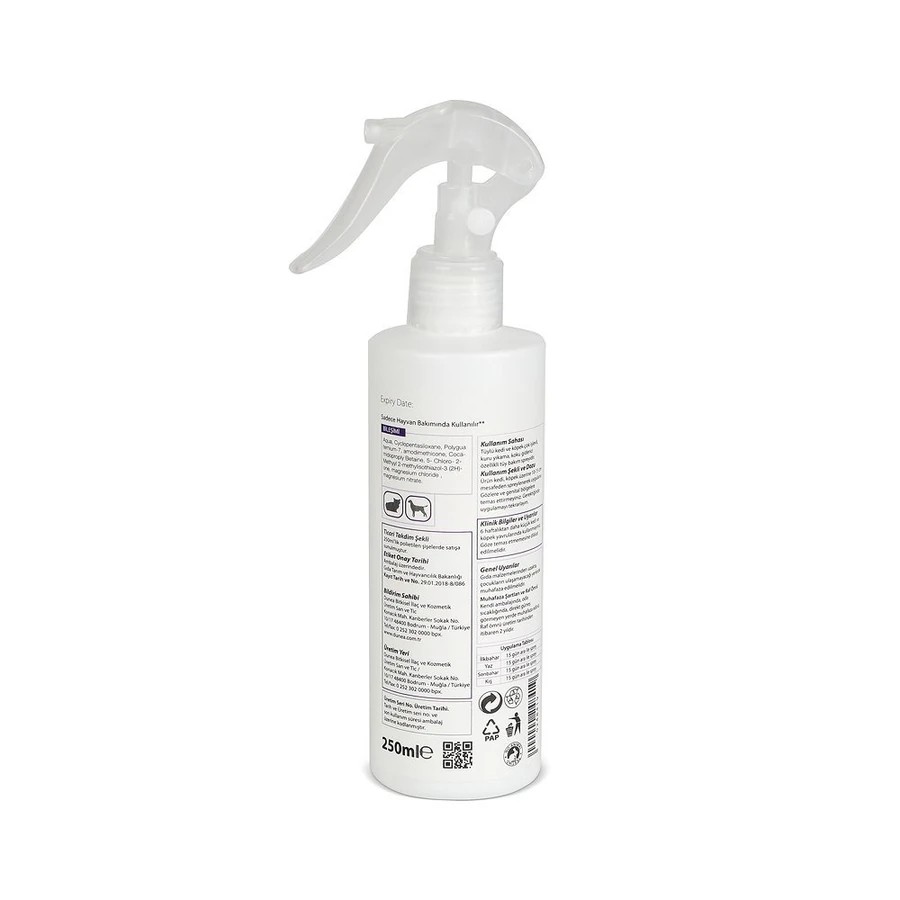 PURELE KEDİ VE KÖPEK KURU YIKAMA TÜY BAKIM SPREYİ 250 ML