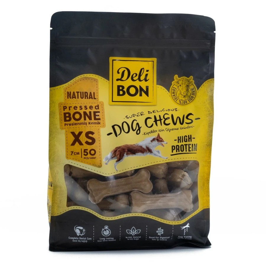 DERİ PRES KEMİK 7CM XS BOY 50Lİ TORBA NATUREL NATUREL 7CMX50AD