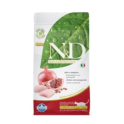 N&D TAHILSIZ TAVUKLU NARLI KISIRLAŞTIRILMIŞ KEDİ MAMASI 1.5 KG