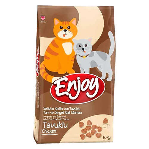 ENJOY TAVUK ETLİ KEDI MAMASİ 10 KG.