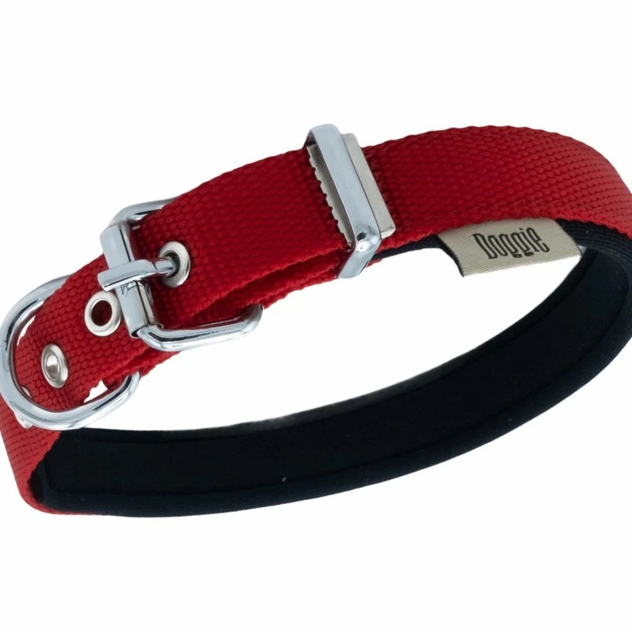 DOGGİE COMFORT SADE DOKUMA BOYUN TASMASI 2X35-40CM KIRMIZI