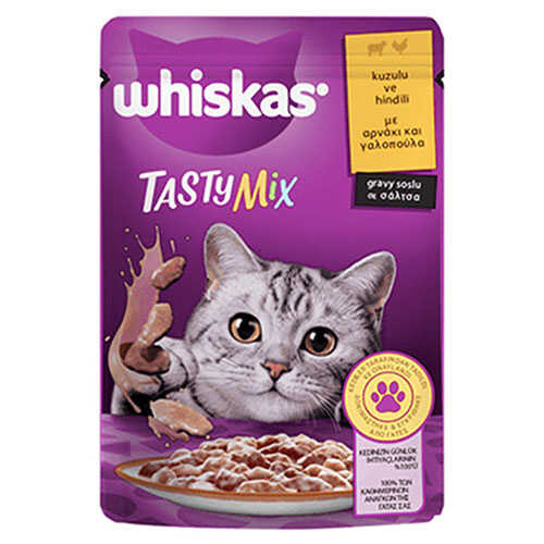 Whiskas Tastymix Hindi Etli Ve Kuzu Etli Yaş Mama 28x85 Gr