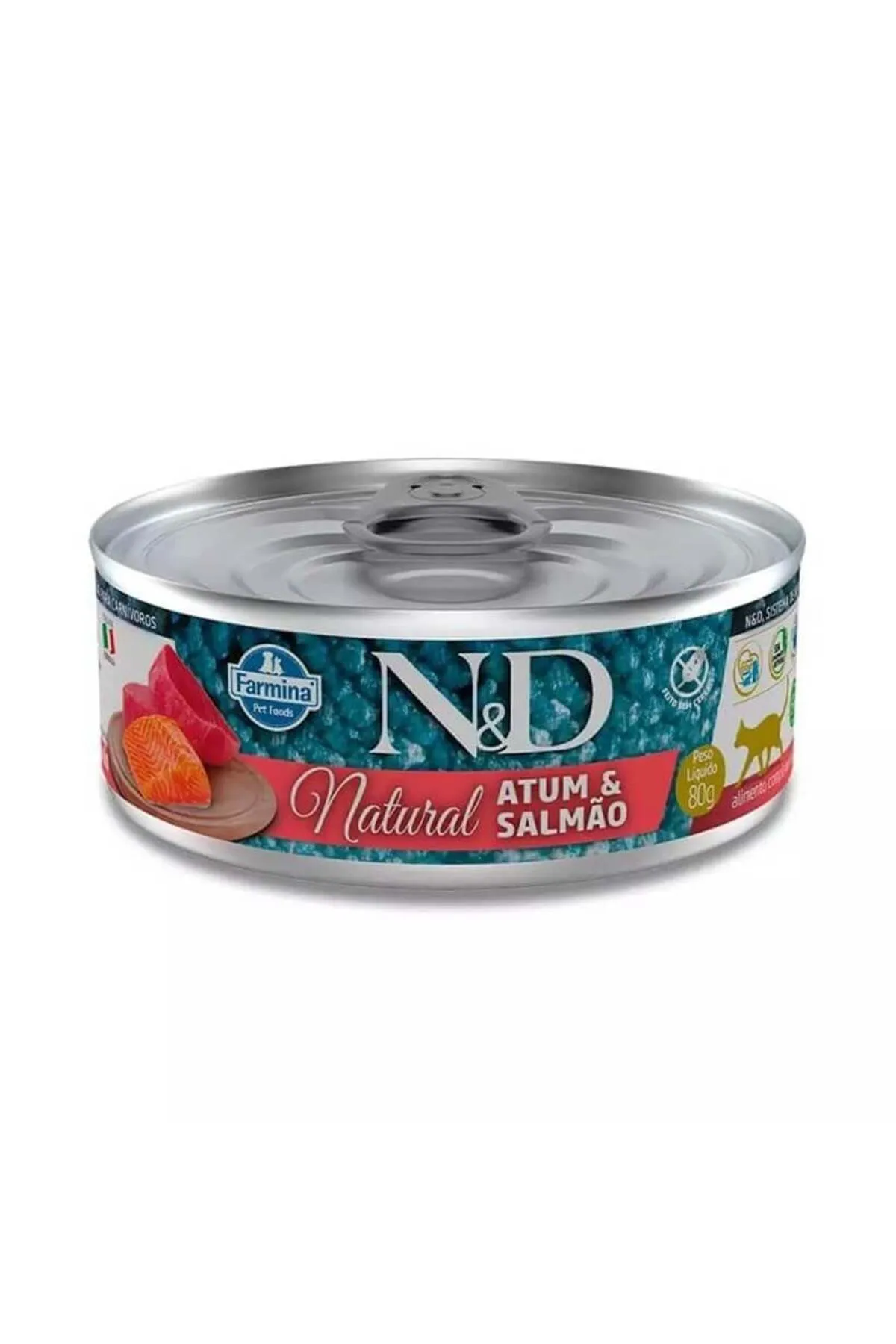 N&D NATURAL CAT TON BALIKLI SOMONLU KEDİ KONSERVESİ 80 GR