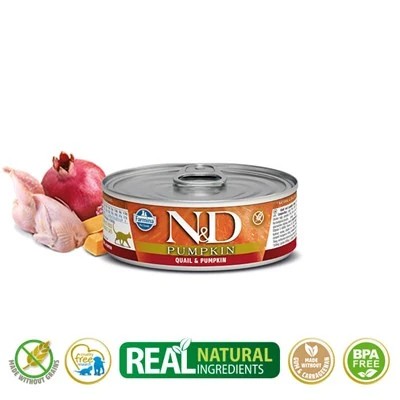 N&D KEDI BİLDİRCİN&BALKABAĞI KONSERVE 70 GR.