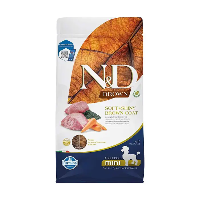N&D Brown Kuzu Etli Havuç Patates ve Spirulina Küçük Irk Yetişkin Köpek Maması 2 Kg