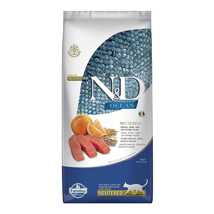 N&D DÜŞÜK TAHILLI SOMONLU KISIRLAŞTIRILMIŞ KEDİ MAMASI 10KG