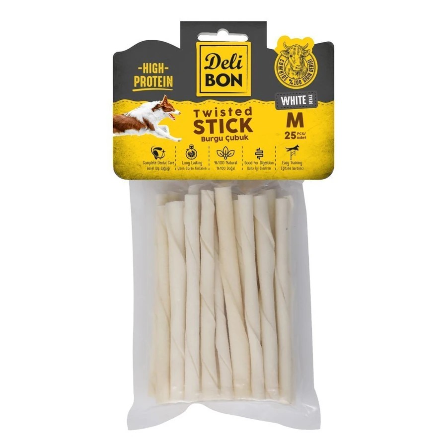 DERİ BURGU ÇUBUK ORTA BOY 25Lİ PAKET BEYAZ BEYAZ KALINX25AD.